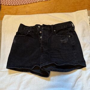 Old Navy High Rise Black Distress Jean Shorts